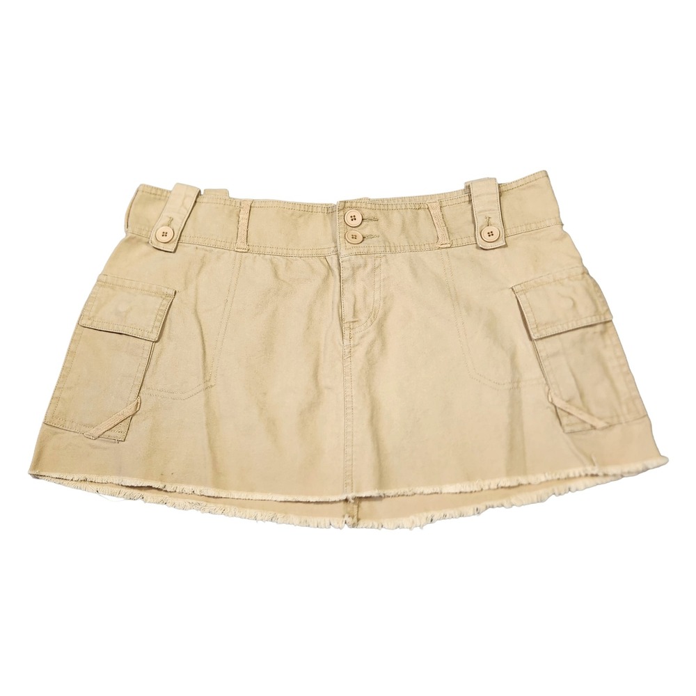 Steve‎ & Barrys Khaki Mini Skirt Womens L Y2K Cargo 2000s Bratz Preppy Utility